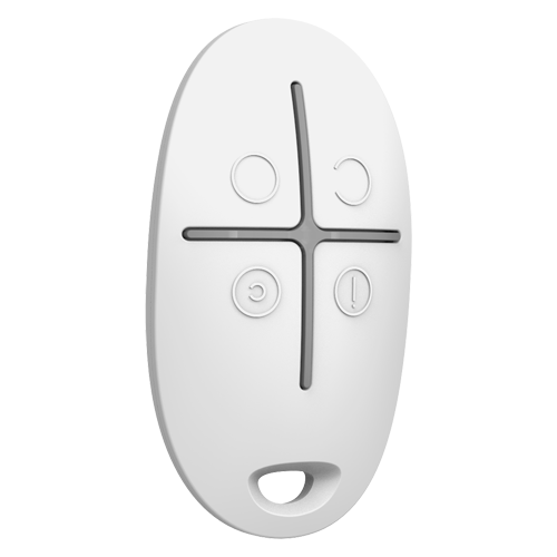 Ajax - Télécommande multifonction - Certificat de grade 2 - Bidirectionnel - Sans fil 868 MHz Jeweller - Antenne interne espace libre 1300 m - Fonctions: Armement, désarmement, armement parcial et d'urgence (SOS) - Alimentation 1 pile CR123A 3.0 V